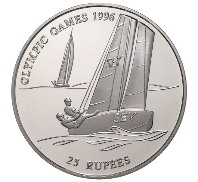Монета 25 рупий 1995 года Сейшелы «XXVI лектние Олимпийские игры  в Атланте — Парусная регата» (Артикул M2-37908)