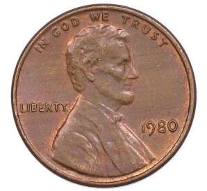 1 цент 1980 года США — Фото №2