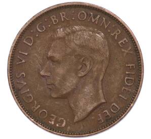 1 пенни 1950 года Австралия (Точка после «PENNY») — Фото №2