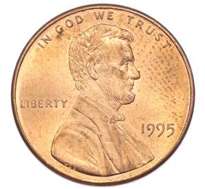 1 цент 1995 года США — Фото №1