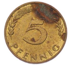 5 пфеннигов 1971 года F Западная Германия (ФРГ) — Фото №1