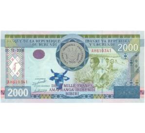 2000 франков 2008 года Бурунди — Фото №1