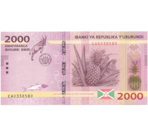 2000 франков 2015 года Бурунди — Фото №1