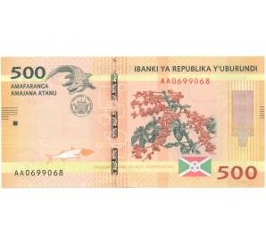 500 франков 2015 года Бурунди — Фото №1