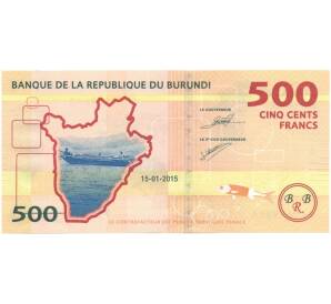 500 франков 2015 года Бурунди — Фото №2