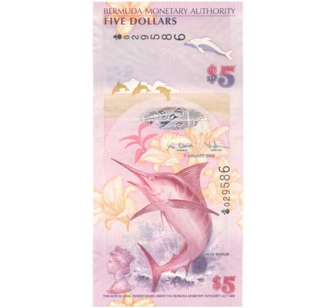 Банкнота 5 долларов 2009 года Бермудские острова (Артикул: B2-5512) — Фото №1