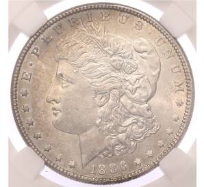 1 доллар 1886 года США — в слабе DNC (MS64) — Фото №1
