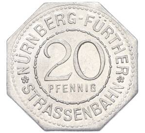 20 пфеннигов 1921 года Германия — город Нюрнберг-Фюрт «Вайнштадель» (Трамвайный нотгельд) — Фото №2