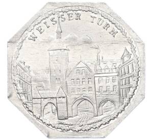 20 пфеннигов 1921 года Германия — город Нюрнберг-Фюрт «Белая башня» (Трамвайный нотгельд) — Фото №1