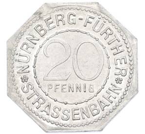20 пфеннигов 1921 года Германия — город Нюрнберг-Фюрт «Дом Топлера» (Трамвайный нотгельд) — Фото №2