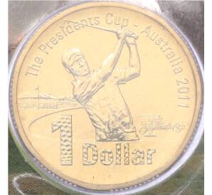 1 доллар 2011 года Австралия «Президентский Кубок» (в блистере и конверте с почтовой маркой) — Фото №1