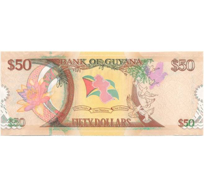 Банкнота 50 долларов 2016 года Гайана «50 лет Независимости» (Артикул: B2-5619) — Фото №2