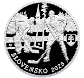 10 евро 2025 года Словакия «100-летие первого международного спортивного турнира в Словакии — Чемпионат Европы по хоккею» (В коробке) — Фото №1