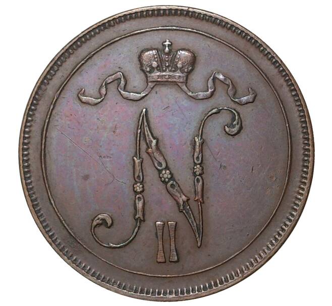 Монета 10 пенни 1897 года Русская Финляндия (Артикул M1-34078)