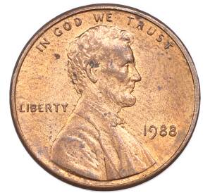 1 цент 1988 года США — Фото №1