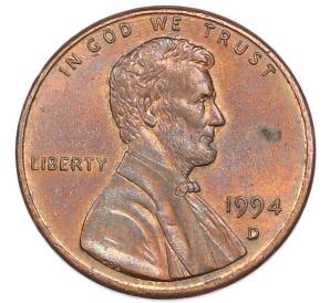 1 цент 1994 года D США — Фото №1