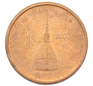 2 евроцента 2002 года Италия — Фото №1