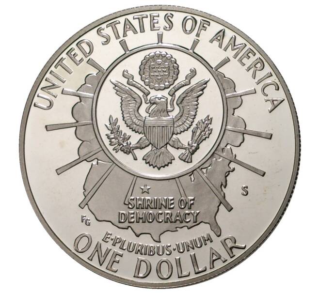 1 доллар 1991 года S США «50 лет Национальному мемориалу Рашмор» (Артикул M2-38076)