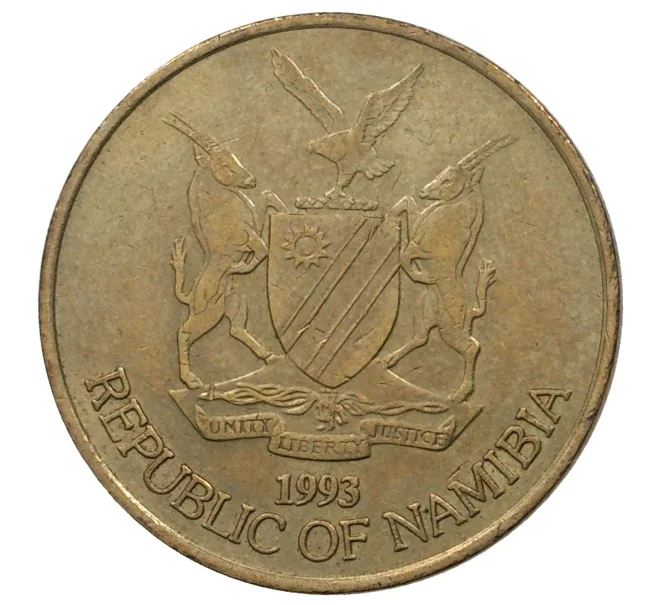 Монета 5 долларов 1993 года Намибия (Артикул M2-38214)