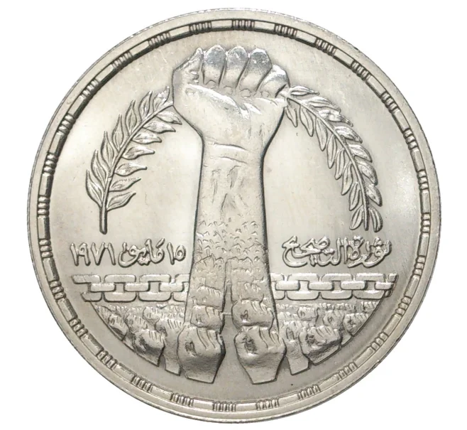 Монета 1 фунт 1980 года Египет «Революция 1971 года» (Артикул M2-38351)