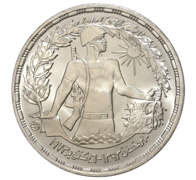Монета 1 фунт 1974 года Египет «Война Судного дня» (Артикул M2-38352)