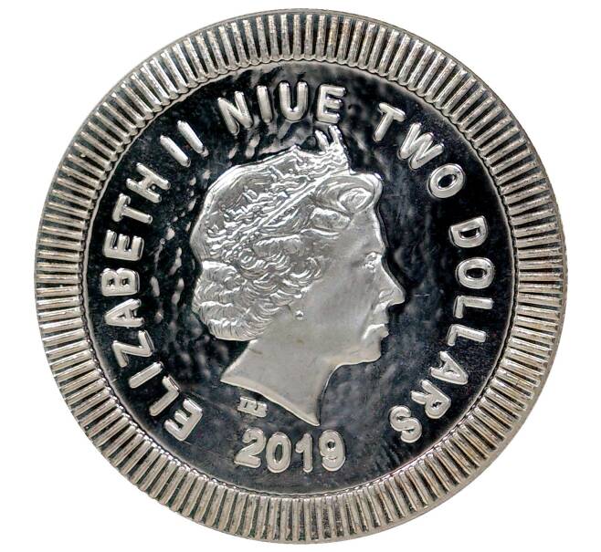 Монета 2 доллара 2019 года Ниуэ «Афинская сова» (Артикул M2-38416)