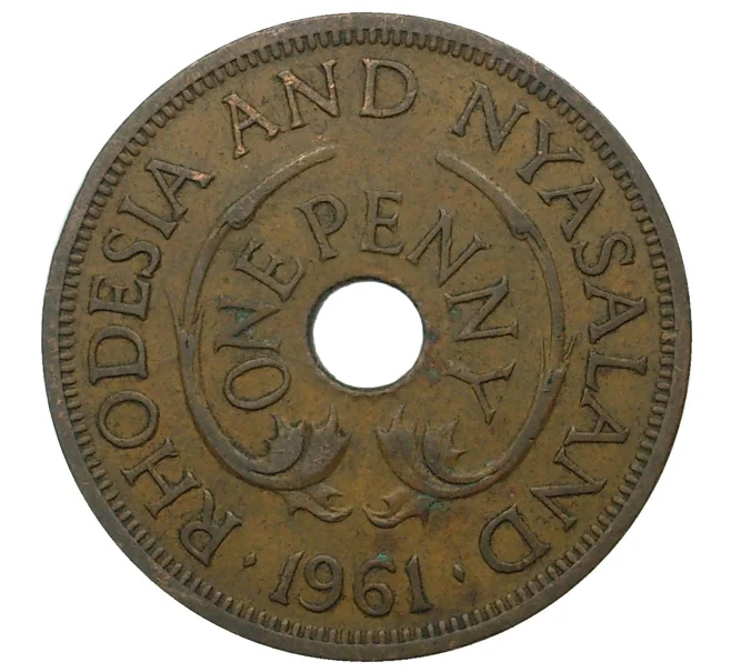 Монета 1 пенни 1961 года Родезия и Ньясаленд (Артикул M2-38860)