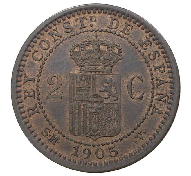 Монета 2 сентимо 1905 года Испания (Артикул M2-38962)