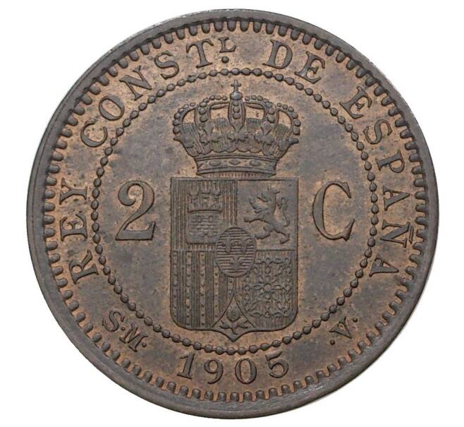Монета 2 сентимо 1905 года Испания (Артикул M2-38967)