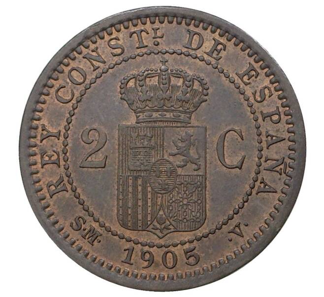 Монета 2 сентимо 1905 года Испания (Артикул: M2-38969) — Фото №1