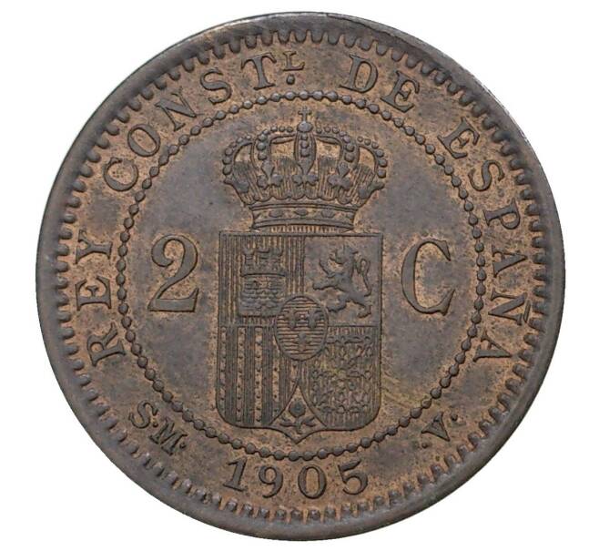 Монета 2 сентимо 1905 года Испания (Артикул M2-38972)