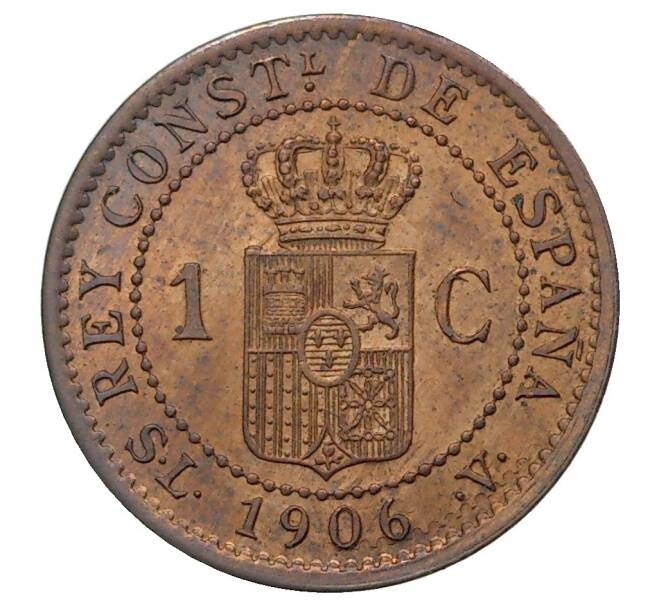 Монета 1 сентимо 1906 года Испания (Артикул M2-38979)